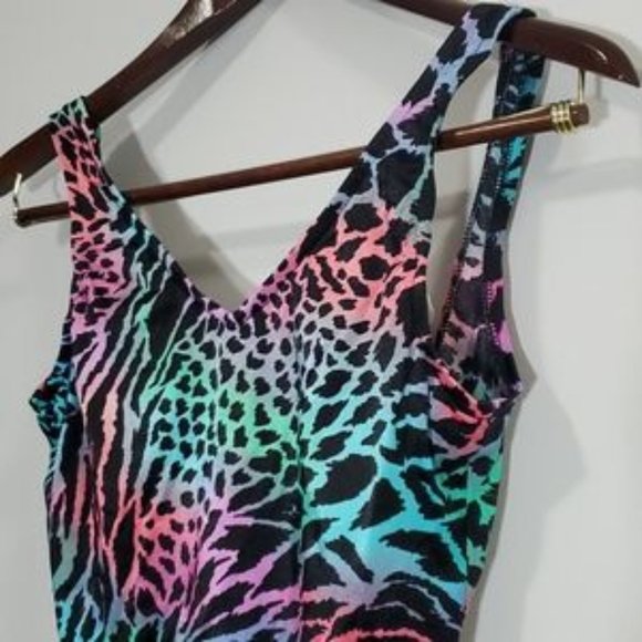 Vintage Jantzen Swimsuit Animal Rainbow - Picture 1 of 15